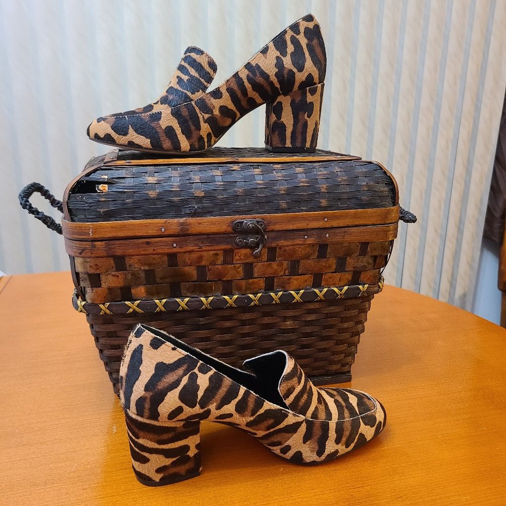 Sole Society Madigan Shoes Leopard Calf Hair Fur Size 5.5
